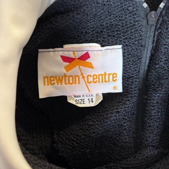 Vintage 70s Long Sleeve Knit Dress Medium Sheer Black Peter Pan Collar Zipper - Picture 7 of 9